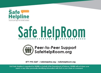 Safe HelpRoom Postcard group chat service for military survivors of sexual assault, support group for military sexual assault victims, 